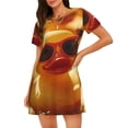thumbnail image 1 of Balery Sunglasses Yellow Duck Camisón de manga corta con cuello redondo para mujer, cómodo y elegante., 1 of 6