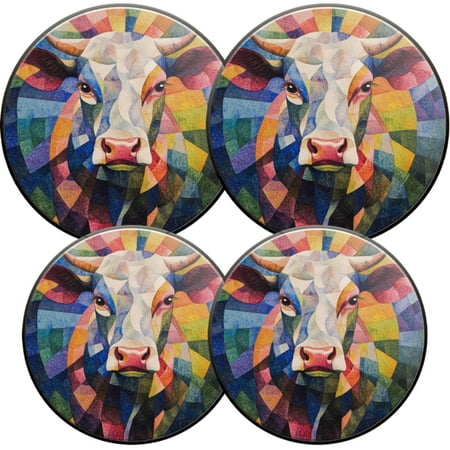 

Electric Stove Burner Covers 4 Pcs Round Gas Burner Cover 8 and 10 Inch Geometric - inspired Cow Head