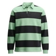thumbnail image 4 of Purcolt Men's Striped Sweatshirts Soft Color Block Long Sleeve Button Tops Casual Fashion Work Golf Pullover Blouse Shirts, 4 of 5