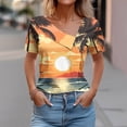 thumbnail image 1 of Fiudx Camisas para Mujer Top Informal de Primavera y Verano de Manga Corta con Cuello En V para Mujer, 1 of 5