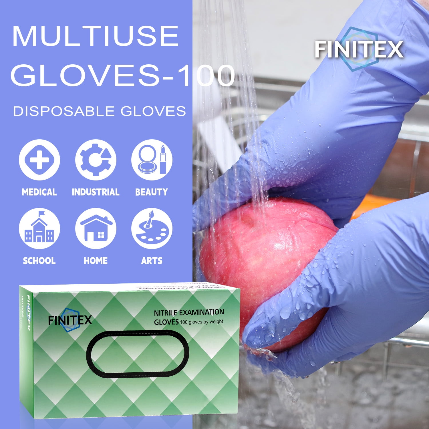 FINITEX Nitrile Disposable Gloves, Medium Medical Exam Gloves 1000 Count - Latex-Free, Powder-Free, Durable