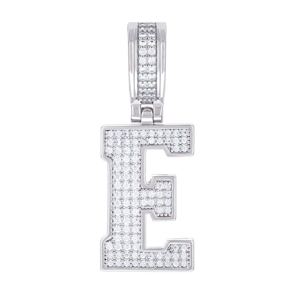 925 Sterling Silver Unisex 0.55ct Moissanite Letter Name Personalized Monogram Initial Alphabet E Charm Pendant Necklace