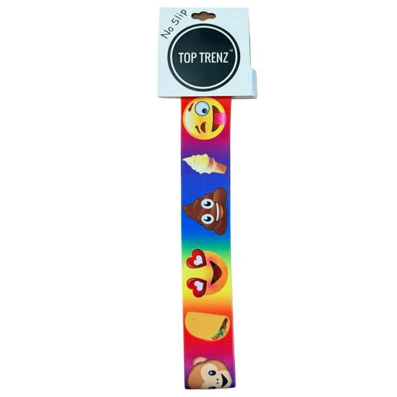 Top Trenz Emojicon Rainbow Unicorn/Ice Cream Elastic Headband - 1 1/2"