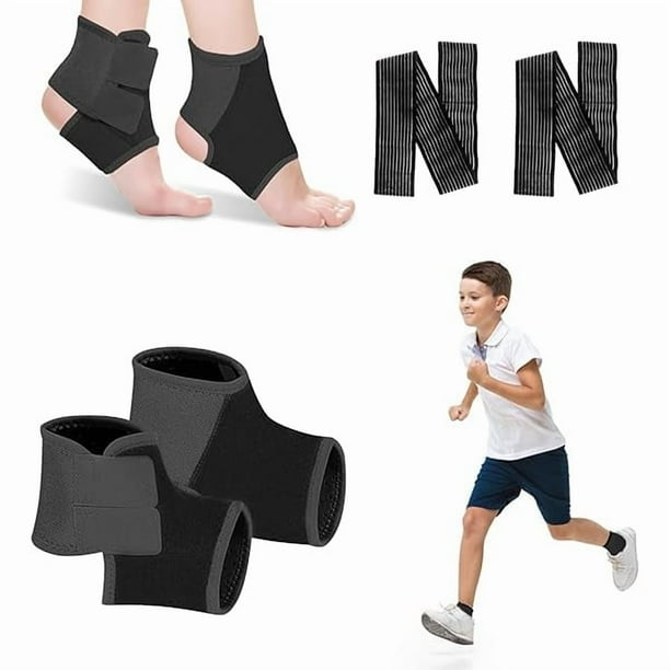 wonima11 2 Pairs Kids Ankle Brace Set, Children Foot Support Stabilizer Wraps Protector Guard, Ankle Support Elastic Kids Compression Socks, for Plantar Fasciitis, Swelling, Injury Recovery