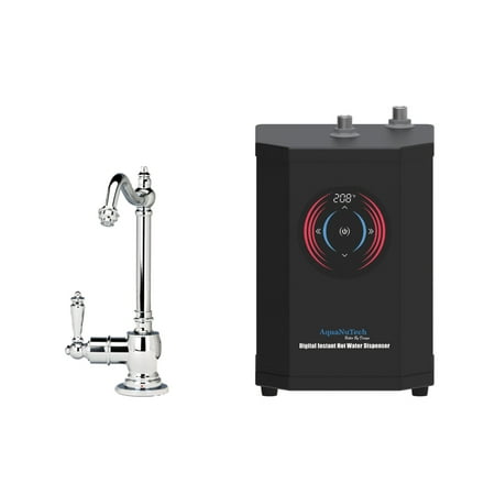 

AquaNuTech AquaNuTech Traditional Hook Spout Hot Water Only Filtration Faucet with Dispenser Chrome