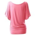 thumbnail image 3 of Doublju Womens Short Sleeve Dolman Drape Loose Fit Tunic Top(Plus Size Available), 3 of 5