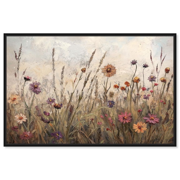 Vintage Blooms II Canvas Landscape Wall Art by Art Remedy, Black Frame, 15 x 10