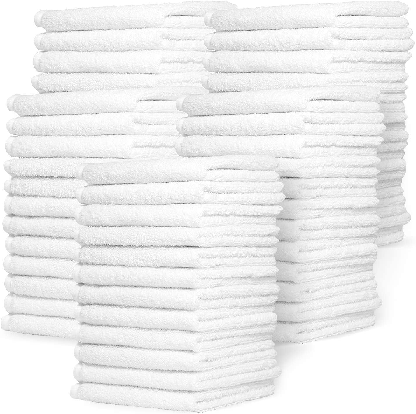 Zeppoli Auto Shop & Car Wash Towels 100% Pure White Cotton 50 Pack 14 x 17 