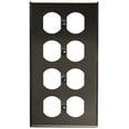 thumbnail image 2 of Morris Products 83240 Stainless Steel Metal Wall Plates 4 Gang Duplex Receptacle, 2 of 2
