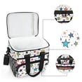 thumbnail image 6 of FORMRS Insulated Cooler Bag 24 Cans Capacity Soft Leakproof Lunch Box with Side Pockets, Green Stars, 6 of 7