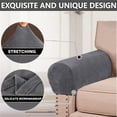 thumbnail image 4 of 2pcs Stretch Armrest Covers Velvet Arm Covers for Chairs Couch Sofa Armchair Slipcovers, 4 of 8