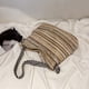 thumbnail image 2 of Bolso Mano Paja para Mujer Colo Stripe Summer Beach Bag Hombro Tejido (Caqui) Rojo, 2 of 5