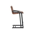 thumbnail image 3 of Sunpan Webber 26" Modern Bonded Leather Counter Stool in Brown (Set of 2), 3 of 7