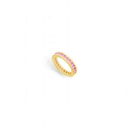 Fine Jewelry Vault UBUAGVYRD100PS1413 Created Pink Sapphire Eternity Band, Yellow Gold Vermeil - 1 CT TGW , 29 Stones