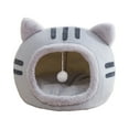 sunsanly Pet Waterloo Cat Head Shape Pet Bed with Hanging Plush Ball