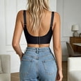 thumbnail image 6 of CBASIHI Womens Cotton High Support Sports Bras- Push Up Adjustable Straps Wireless Rib Knit Yoga Workout Bras Black Size M, 6 of 6