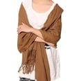 thumbnail image 1 of Women's Fashion Long Shawl Winter Warm Large Scarf Solid Color (Khaki), 1 of 6