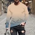 thumbnail image 2 of Men's Gradient Printed Top Casual Long Sleeved Round Neck Top/Shirt, 2 of 5