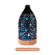 thumbnail image 2 of Lámpara Ultrasónica De Aromaterapia Humidificador Silencioso Dormitorio Luz De Noche De Cristal Con Base De Madera Granulada Lámpara De Aromaterapia Con Patrón De Estrellas 3D Noticed HA024987-02, 2 of 7