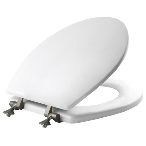 Mayfair 26NISL-000 Slow Close Round Toilet Seat, Molded Wood, White