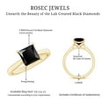 thumbnail image 5 of Rosec Jewels Certified Lab Grown Black Diamond Princess Cut Engagement Ring 1 Ct - Black Diamond Ring (6 mm, AAAA Grade), 10K Yellow Gold, US 10.50, 5 of 8