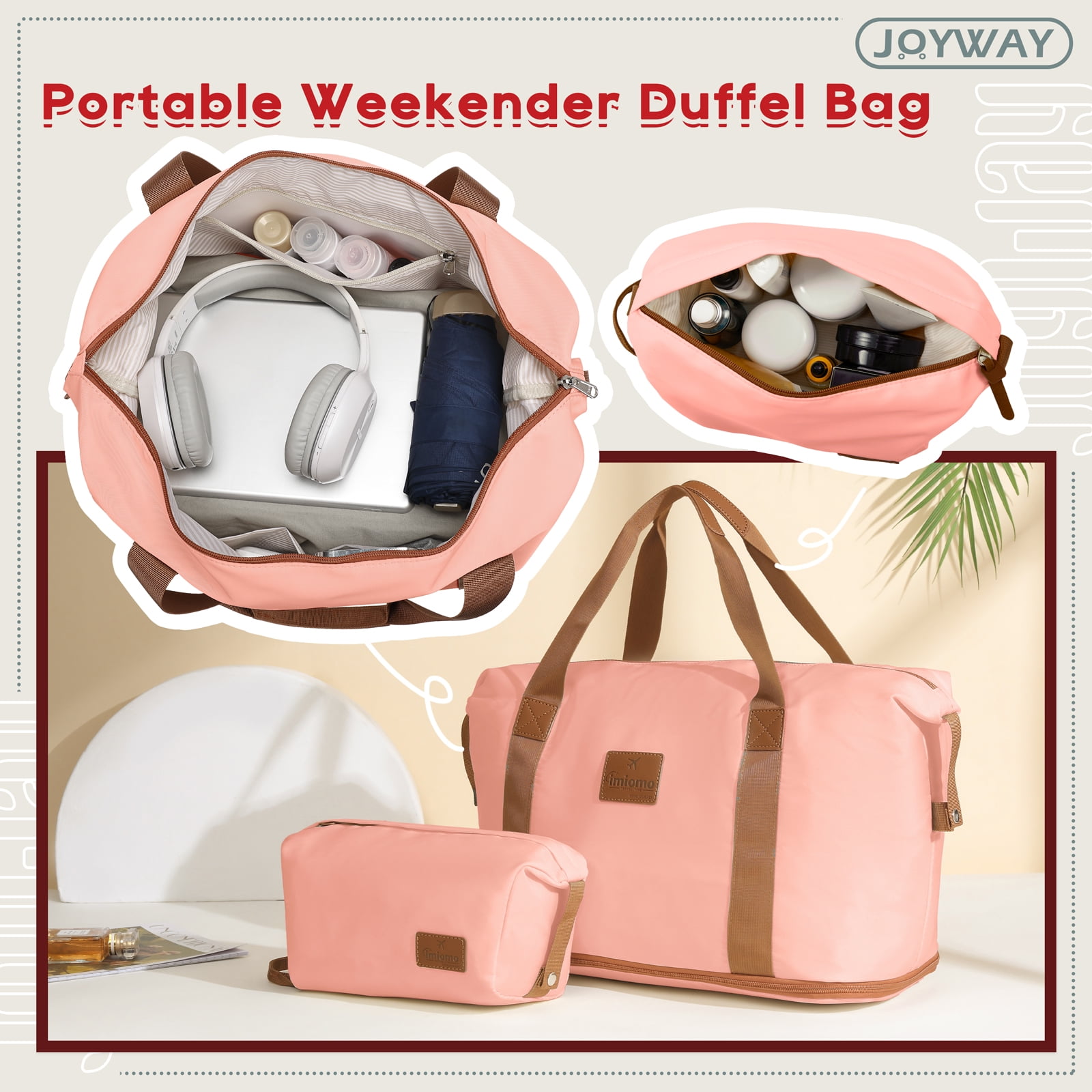 Joyway 5-Piece Luggage Set ABS Hardshell Spinner Suitcase with TSA Lock（Expandable 20"and 24" Carry-On）28"Checked Luggage-Pink
