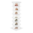 thumbnail image 2 of 7 -Tiers Rotating Shoe Rack Revolving Shoe Rack Storage Shelves 360 Degree Rotating Shoe Tower Rack Round Shoe Rack Spinning Shoe Rack Shoe Organizer Free Standing For Entryway White, 2 of 7