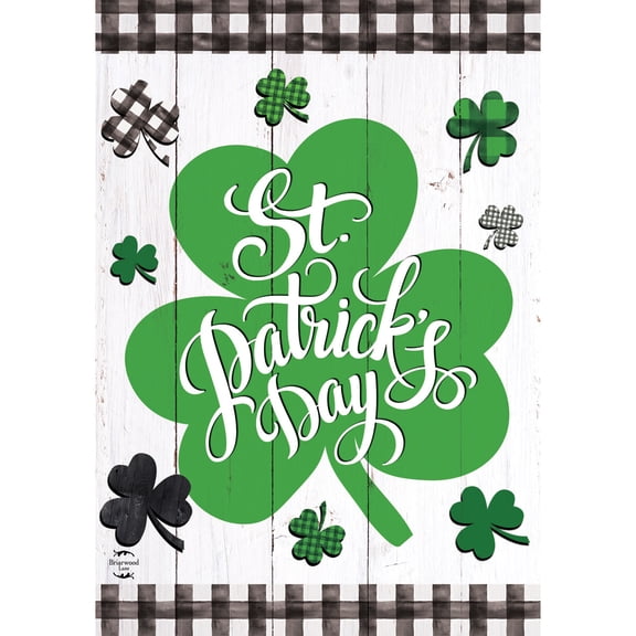 Briarwood Lane St. Patricks Day Garden Flag 12x18 For Outdoor Checkered St. Pat's Shamrocks For St. Patricks Day Shamrock Irish Garden Flag Garden Flag Flags For Outside
