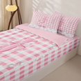 thumbnail image 3 of Manfei Ribbon Bow Knot Zipper Twin Comforter Sets with Fitted Sheet and 2 Pillowcases,Alphabet J Design Zipper Bedding Set,Pink Reversible,4pcs, 3 of 7