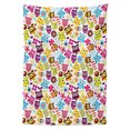 thumbnail image 3 of Ambesonne Cartoon Tablecloth Rectangular Table Cover, Colorful Owls and Flowers, 60"x84", White and Multicolor, 3 of 4