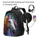 thumbnail image 2 of Balery Colorful Haired White Horse Mochila con carga USB para hombre y mujer - Mochila impermeable y antirrobo para portátil con puerto USB para viajes, trabajo, estudios y universidad, 2 of 7