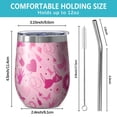 thumbnail image 5 of 12oz Stemless Wine Tumblers Pink Breast Cancer Vacuum Insulated Stainless Steel Travel Tumbler Cups Mug with Lid and Straw for Champaign,Cocktail,Beer with Cleaning Brush, 5 of 5