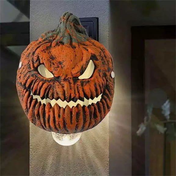 Pumpkin Head Mask Scary Halloween Mask Latex Full Head for Halloween Party Decor Spooky Haunted House Prop for Masquerade and Themed Event Single Pack