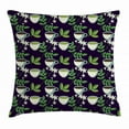 thumbnail image 1 of Jasmine Throw Pillow Cushion Cover, Healthy Tea Time Concept with Herbal Beverages in Cups and Organic Foliage Pattern, Decorative Square Accent Pillow Case, 20 X 20 Inches, Multicolor, by Ambesonne, 1 of 2