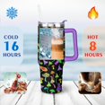 thumbnail image 4 of 40oz Bright Hallucinogenic Mushroom Stainless Steel Flip Straw Tumbler Spill Proof Travel Cup Double Wall Vacuum Insulated Coffee Mug with Top Handle, 4 of 6