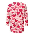 thumbnail image 5 of HaoXianJian Womens Valentines Day Outfit,Valentines Day Womens Tops 2025 Trendy 3/4 Length Sleeve Shirts Cute Heart Print Tee Shirts Fashionable Casual top Size 2X, 5 of 5
