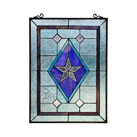 RADIANCE Goods Tiffany-Style Rectangular Window Panel 24" Height