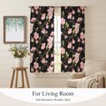thumbnail image 4 of Floral Vines Sheer Curtains 72 Inch Length 2 Panels Set, Rustic Pink Flowers Leaves Botanical Black Voile Window Treatment Rod Pocket Curtains Sheers Drapes for Bedroom/Living Room/Kitchen 52"x72"x2, 4 of 8