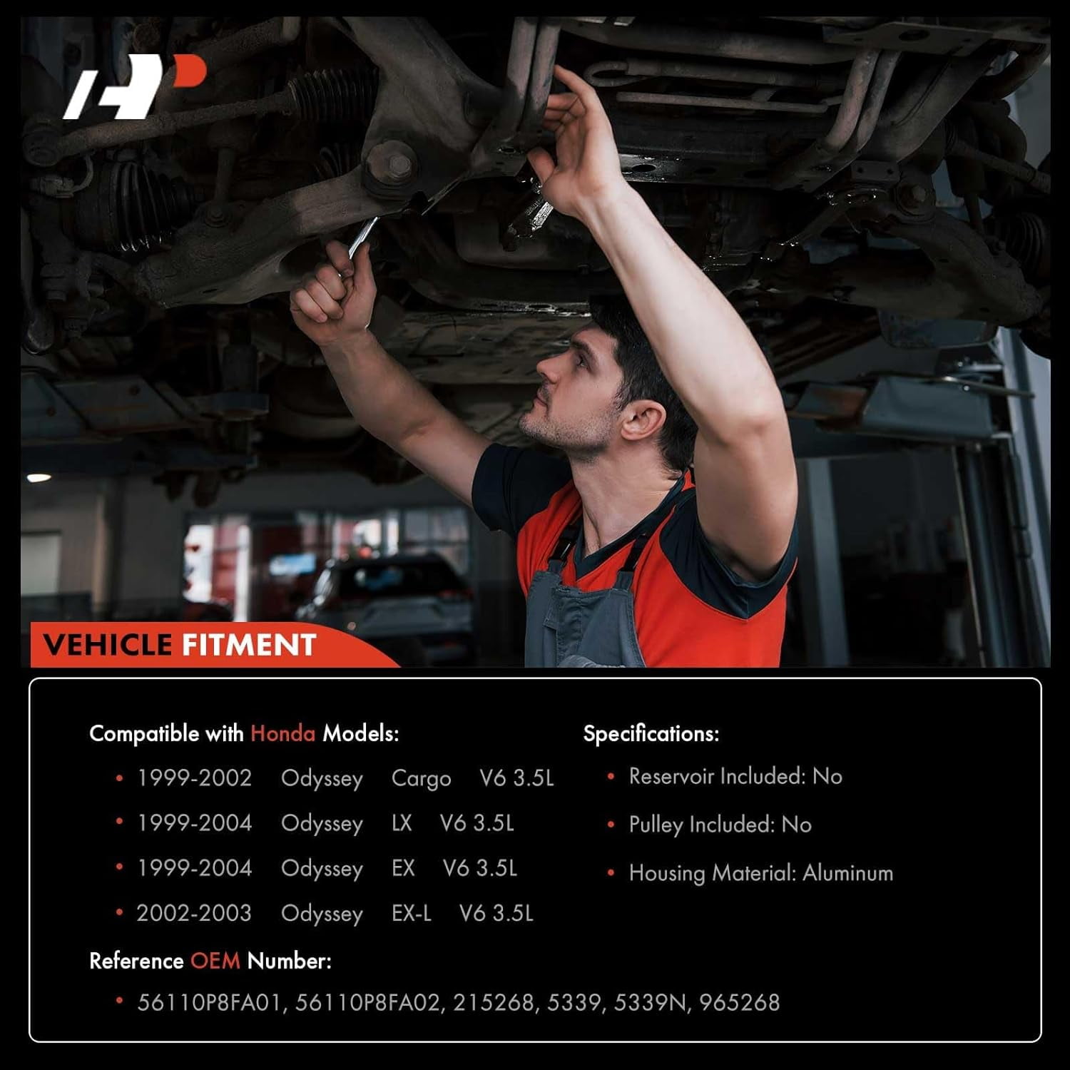 A-Premium Power Steering Pump Replacement for Honda Odyssey 1999-2004 V6 3.5L