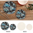 thumbnail image 4 of Pot Holders Trivets Set Cotton Potholders Set, Hot Pads Set of 2, Blue Truck Excavator Hot Pot Trivets One 9.45 Inch and One 7 Inch Home Decor Gifts, 4 of 7