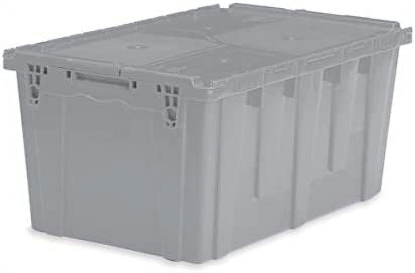 extra large storage tote with lid 26.9" l x 17" w x 12.6" h gray