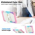 thumbnail image 5 of XYX for iPad 9th/8th/7th Generation 10.2 inch Case, 3in1 Heavy Duty Shockproof Tablet Case with Stand, Shoulder Strap, Rainbow Pink, 5 of 7