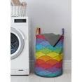 thumbnail image 3 of Abstract Laundry Bag, Geometric Colorful Waves Seigaiha Pattern, Hamper Basket with Handles Drawstring Closure for Laundromats, 13" x 19", Multicolor, by Ambesonne, 3 of 4
