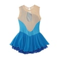 thumbnail image 4 of inhzoy Kids Girls Glittery Figure Ice Skating Dance Dress Sleeveless Ballet Dance Leotard Light Blue 14, 4 of 6