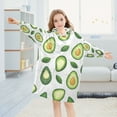thumbnail image 5 of FORMRS Wearable Blanket Hoodie with Sleeves for Kids Cozy Flannel Sweatshirt, Avocado, 5 of 7