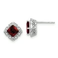 thumbnail image 2 of Primal Gold 14 Karat White Gold Garnet and Diamond Earrings, 2 of 5