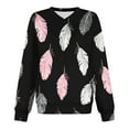 thumbnail image 3 of Women's Sweatshirts V-Neck Long Sleeves Shirts Pullover Casual Fashion Printed Tunic Tops Fall Loose Dressy Sweatshirt for Women, 3 of 5