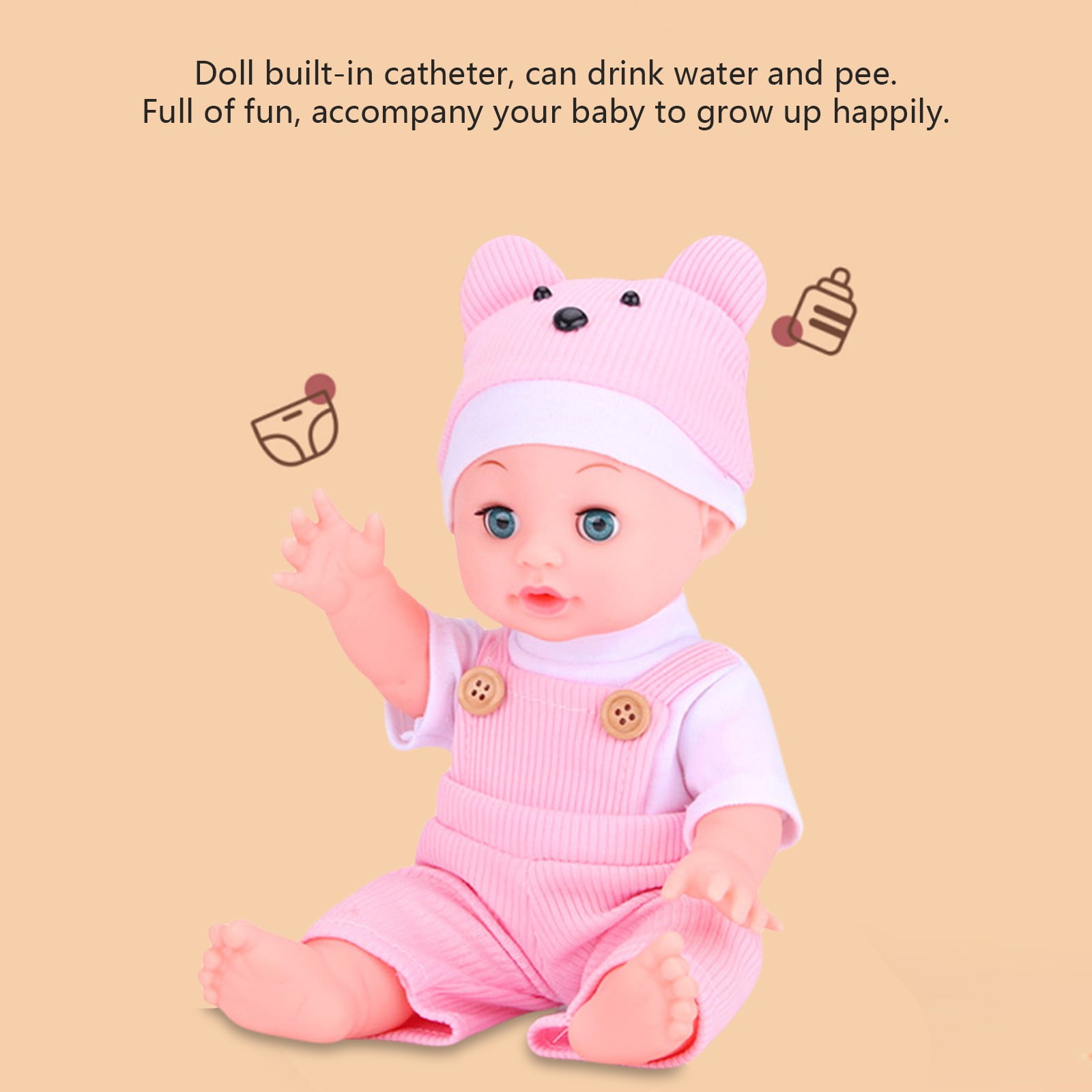 12 Inch Talking Baby Dolls for 3 Year Old Girls - Soft Body Interactive Baby Doll for Kids That Can Talk, Cry, Sing and Laugh - Makes Cute Sounds