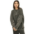 thumbnail image 3 of BEGOING Women's Plus Size Crewneck Sweatshirts Long Sleeve Midweight Casual Pullover Tops,All Gender Retro Washed Solid Color Sweatshirt Oversized Loose Fit Drop Shoulder Fashion Tee,Gray S-XL, 3 of 9
