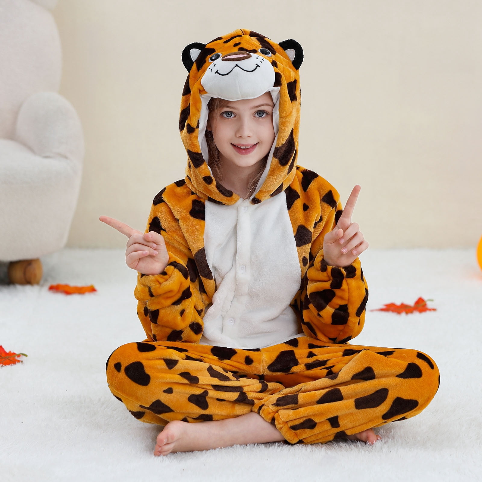 Ahuyic Toddler Kids Casual Rompers, Autumns And Winters Kids Long Sleeved JumpSuit,Toddler Boys And Girls Cute Printing Casual Romper Long Sleeve Hooded Jumpsuit Cute Flannel Clothes